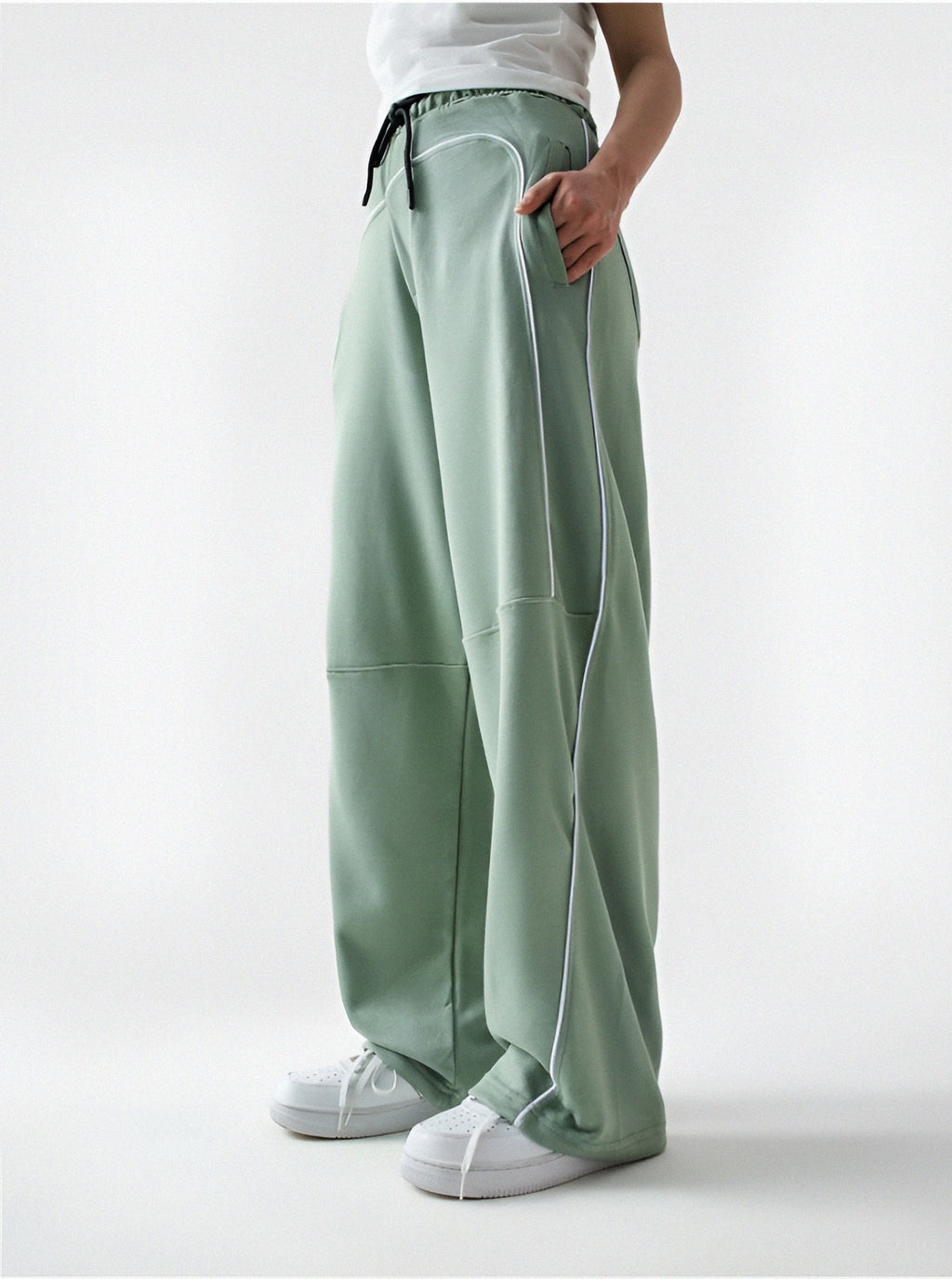 Piping Trouser | Sage Green